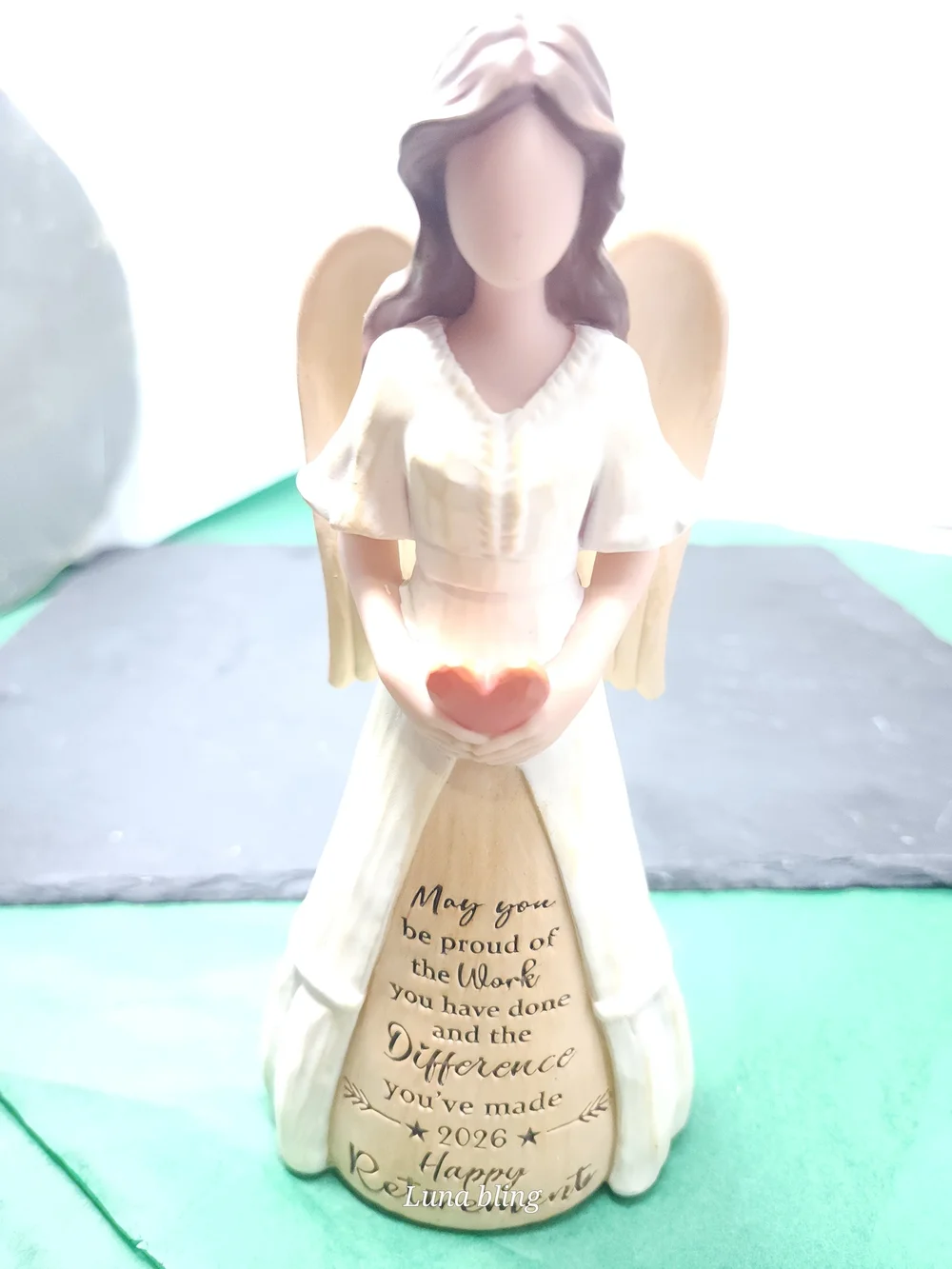Angel Figurine Home Party Decor in Cream and Gold - Unbranded